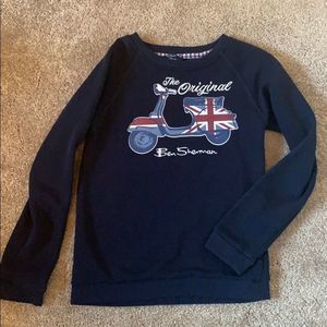 Ben Sherman British Flag Navy Sweatshirt Sz Medium